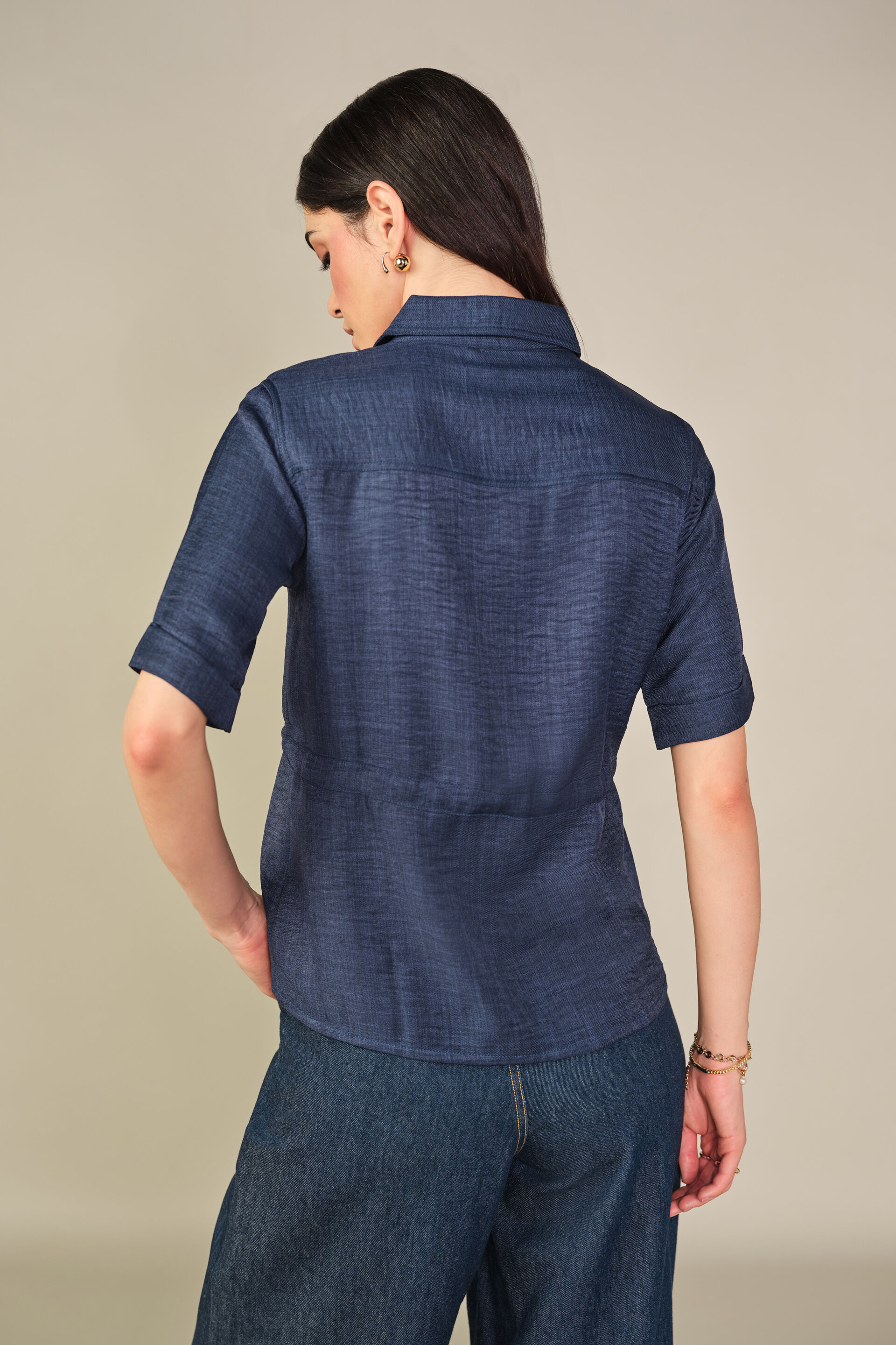 Elin Ecru Blue Shirt, Blue, image 5